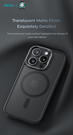 Benks Etui Magnetic Mist Metal Frame do iPhone 16 Plus Czarne