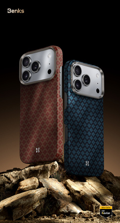 Benks Etui Magnetic Armor Air Armor Grid Kevlar Metal Frame 600D (0069) do Iphone 17 Pro pomarańczowe