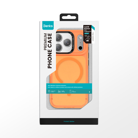 Benks Etui Magnetic Lucid Armor (C070) do Iphone 17 Pro Max pomarańczowy (Camera Control Button)