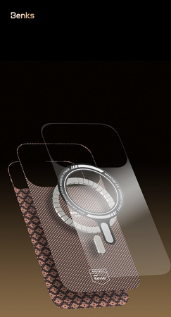 Benks Etui Magnetic Armor Air Armor Grid Kevlar Metal Frame 600D (0069) do Iphone 17 Pro niebieski