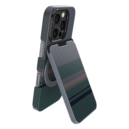 BENKS Portfel MagWallet ArmorGo Aurora Stand MagSafe na plecki telefonu 5 kart Carbon Kevlar