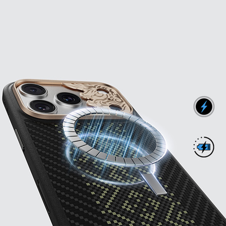 Benks Etui Magnetic Armor Pro Knight Kevlar Metal Frame do iPhone 18 Pro Max / 17 Pro Max czarne – wytrzymałe etui z włóknem Kevlar® i pełną ochroną MagSafe
