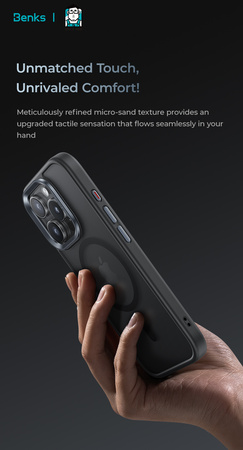 Benks Etui Magnetic Mist Metal Frame do iPhone 16 Pro Max Czarne