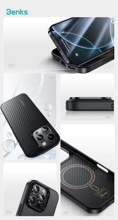 Benks Etui Carbon Kevlar Armor Pro Montage MagSafe do iPhone 16 Pro Max plecki pokrowiec ochrona Camera Control sterowanie aparatem