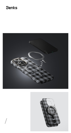 Benks Etui Carbon Kevlar Armor Vichy MagSafe do iPhone 16 Pro Max plecki pokrowiec case ochrona obudowa