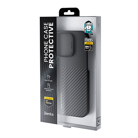 Benks Etui Montage Magnetic Armor Air Kevlar PC Frame 600D+1500D (MB65) do iPhone 16 Pro Czarne