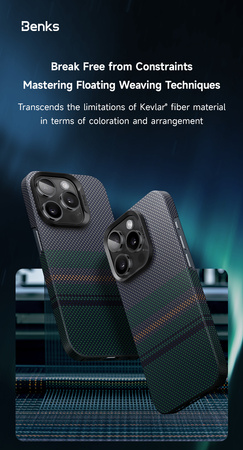 Benks Etui Magnetic Armor Air Aurora Kevlar 600D do iPhone 16 Pro Max