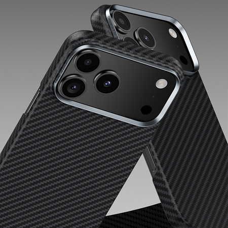 Benks Etui Magnetic Carbon Kevlar Armor Air Metal Frame 600D do iPhone 17 Pro czarne – Wytrzymałe Etui Carbon Kevlarowe z Ochroną Premium
