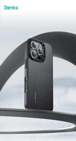 Benks Etui Carbon Kevlar Armor Pro Montage MagSafe do iPhone 16 Pro Max plecki pokrowiec ochrona Camera Control sterowanie aparatem