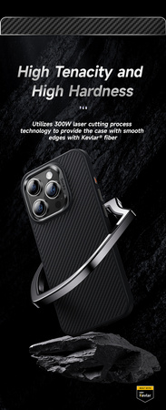 Benks Etui Magnetic Hybrid Armor Pro Kevlar Metal Frame 600D do iPhone 15 Plus Czarne