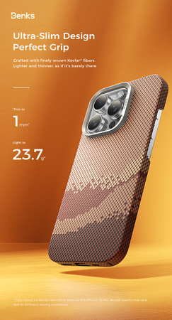 Benks Etui Magnetic Golden Tide Kevlar 600D do iPhone 16 Pro