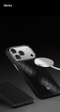 Benks Etui Magnetic Armor Pro Armor Grid Kevlar Metal Frame 600D (Y070) do iPhone 17 Pro Max Czarne