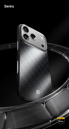 Benks Etui Magnetic Armor Air Armor Grid Kevlar Metal Frame 600D (B070) do iPhone 17 Pro Max Czarne