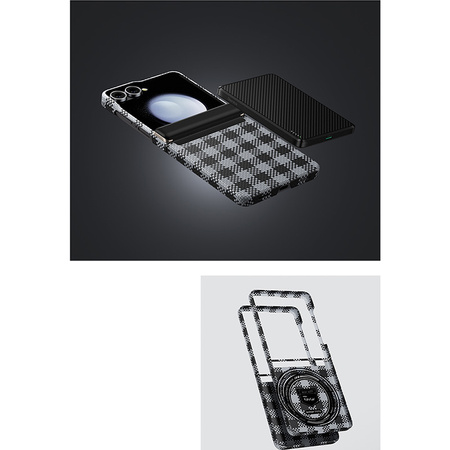 Benks Etui Magnetic Carbon Kevlar Armor Vichy Spin 1000D do Samsung Galaxy Z Flip 7 czarne – Stylowe Etui Carbon Kevlarowe ze Wzmocnioną Ochroną