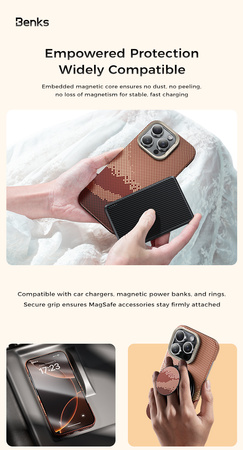 Benks Etui Magnetic Golden Tide Kevlar 600D do iPhone 16 Pro