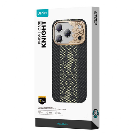 Benks Etui Magnetic Armor Air Knight Kevlar Metal Frame do iPhone 18 Pro / 17 Pro czarne – wytrzymałe etui z włóknem Kevlar® i pełną ochroną MagSafe