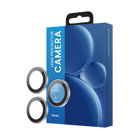 Benks Szkło Hartowane DR Sapphire Lens Protector na aparat do iPhone 17 Pro / 17 Pro Max (obiektyw 3 sztuki) Srebrne
