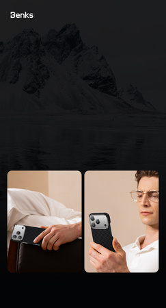 Benks Etui Magnetic Armor Air Armor Grid Kevlar Metal Frame 600D (B069) do Iphone 17 Pro czarne