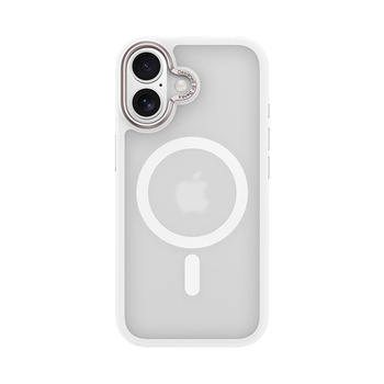Benks Etui Magnetic Mist Metal Frame do iPhone 17 białe (Camera Control Button) – Smukłe Etui Ochronne z Ramką Metalową i Camera Control