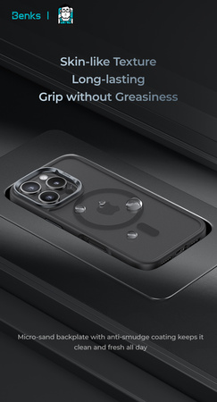 Benks Etui Magnetic Mist Metal Frame do iPhone 16 Szare