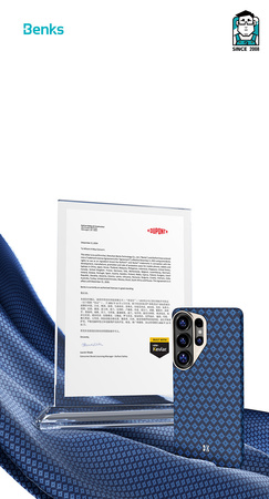 Benks Etui do Samsung Galaxy S26 Carbon Kevlar Armor Air Grid z MagSafe Wzmacniane – Niebieskie