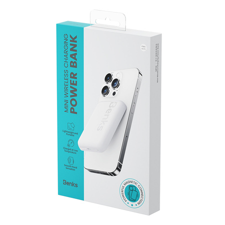 Benks Power bank 6000mAh MP10 - Typ C - magnetyczny z ładowaniem indukcyjnym niebieski