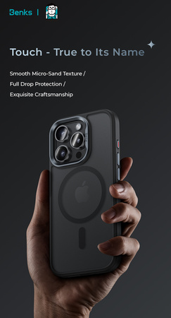 Benks Etui Magnetic Mist Metal Frame do iPhone 16 Pro Max Czarne