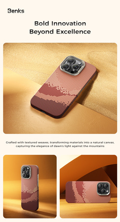 Benks Etui Magnetic Golden Tide Kevlar 600D do iPhone 16 Pro