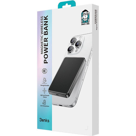 Benks Power Bank 10000mAh MP17 Armor Tint Gold - Typ C - magnetyczny z ładowaniem indukcyjnym