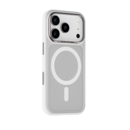 Benks Etui Magnetic Mist Metal Frame do iPhone 17 Pro białe (Camera Control Button) – Smukłe Etui Metal Frame z Funkcją Camera Control
