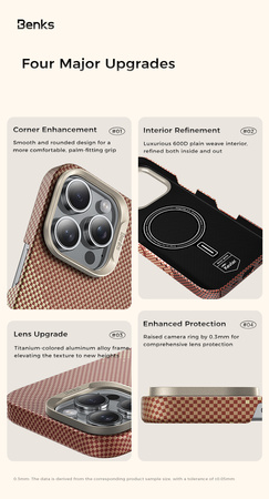 Benks Etui Magnetic Golden Tide Kevlar 600D do iPhone 16 Pro