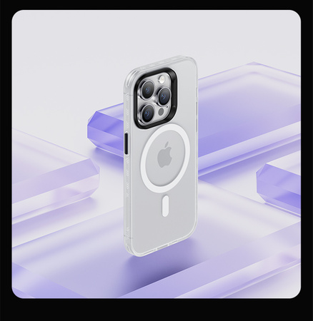 Benks Etui Magnetic Lucid Armor do iPhone 15 Pro białe – Smukłe, Przezroczyste Etui Ochronne z Eleganckim Wykończeniem