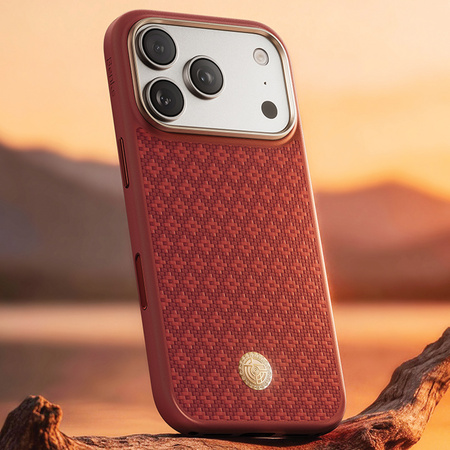 Benks Etui Magnetic Armor Pro Armor Grid Kevlar Metal Frame 600D do iPhone 18 Pro Max / 17 Pro Max czerwone – wytrzymałe etui z włóknem Kevlar® i pełną ochroną MagSafe