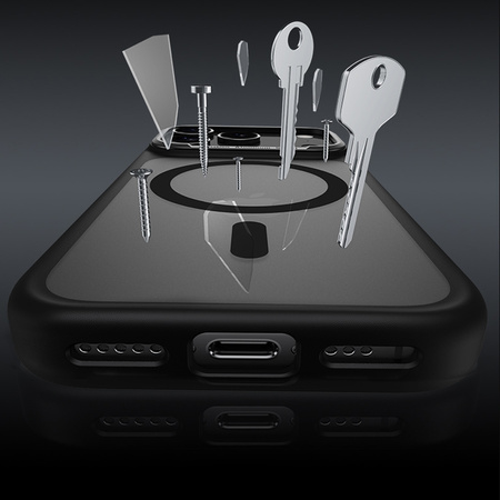 Benks Etui Magnetic Mist Metal Frame do iPhone 17 Pro czarne (Camera Control Button) – Wytrzymałe Etui z Metalową Ramką i Camera Control