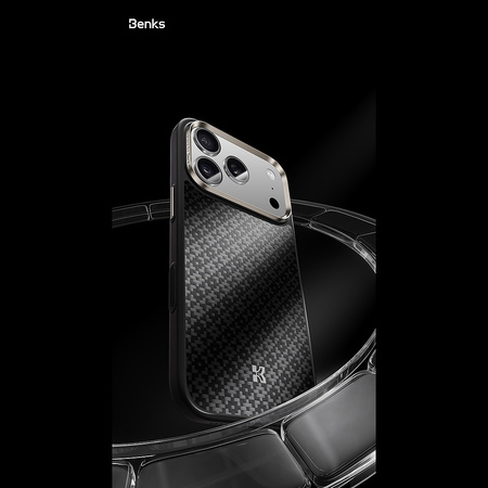 Benks Etui Magnetic Armor Pro Armor Grid Kevlar Metal Frame 600D do iPhone 18 Pro Max / 17 Pro Max czarne – wytrzymałe etui z włóknem Kevlar® i pełną ochroną MagSafe
