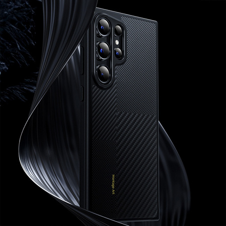 Benks Etui Montage Magnetic Carbon Kevlar Armor Pro Metal Frame 600D+1500D do Samsung Galaxy S24 Plus czarne – Pancerne Etui Carbon Kevlarowe z Aluminiową Ramką