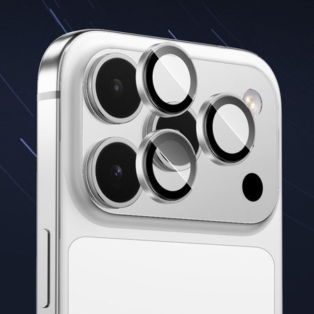 Benks Szkło Hartowane Glass Warrior Lens Protector na aparat do iPhone 17 Pro / 17 Pro Max (obiektyw 3 sztuki) Srebrne