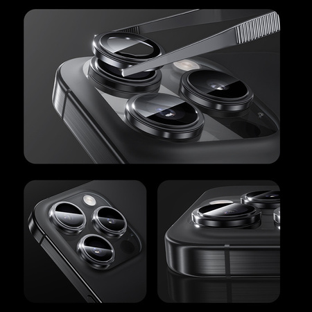 Benks Hartowane szkło Glass Warrior Lens Protector na aparat do iPhone 16 / 16 Plus (2 sztuki) srebrny tytan – szkło ochronne premium na aparat