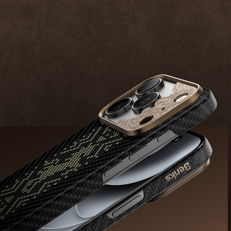 Benks Etui Magnetic Armor Air Knight Kevlar Metal Frame do iPhone 18 Pro Max / 17 Pro Max czarne – wytrzymałe etui z włóknem Kevlar® i pełną ochroną MagSafe