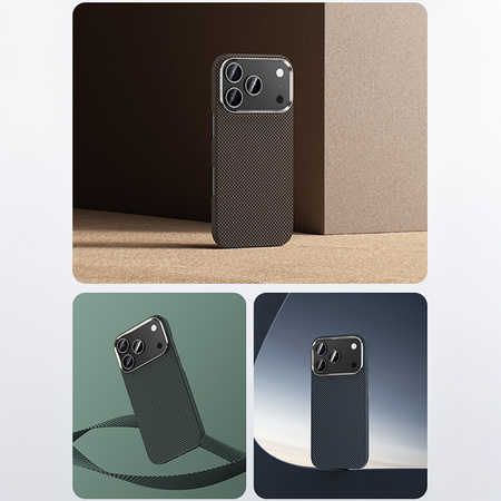 Benks Etui Magnetic Carbon Kevlar Armor Tint 1000D do iPhone 17 Pro Max zielone – Smukłe Etui Carbon Kevlarowe z Ochroną Premium