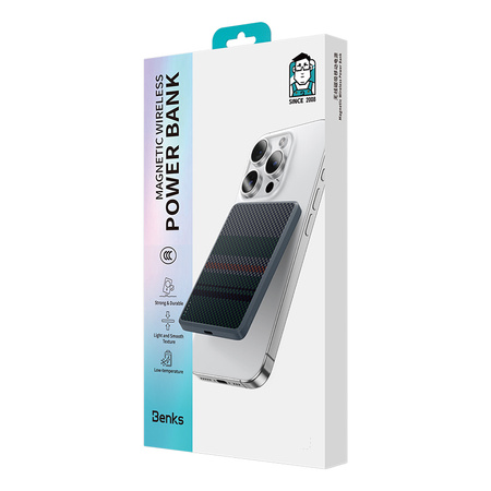 Benks Power bank 5000mAh MP15 ArmorGo Aurora Light - Typ C - magnetyczny z ładowaniem indukcyjnym