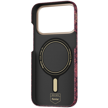 Benks Etui Magnetic Armor Air Armor Grid Kevlar Metal Frame 600D do iPhone 18 Pro Max / 17 Pro Max burgundowe – wytrzymałe etui z włóknem Kevlar® i pełną ochroną MagSafe