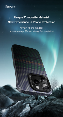 Benks Etui Magnetic Armor Air Aurora Kevlar 600D do iPhone 16 Pro Max