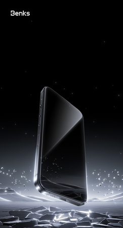 Benks Hartowane szkło Glass Warrior Sapphire Coating (LS65) do Iphone 16 Pro Max czarne (Thin Edge)