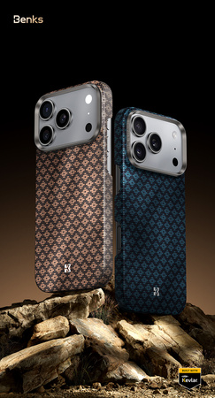 Benks Etui Magnetic Armor Air Armor Grid Kevlar Metal Frame 600D (0067) do iPhone 17 Niebieskie