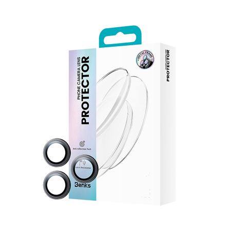Benks Szkło Hartowane Glass Warrior Lens Protector na aparat do iPhone 16 / 16 Plus (2 sztuki) szare – wzmocniona ochrona obiektywów