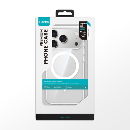 Benks Etui Magnetic Crystal do Iphone 17 przezroczysty (Camera Control Button)