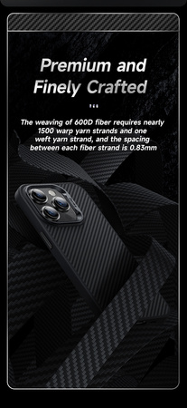Benks Etui Magnetic Hybrid Armor Pro Kevlar Metal Frame 600D do iPhone 15 Plus Czarne