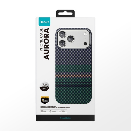 Benks Pancerne Etui Ochronne Armor Pro Aurora Kevlar Carbon 600D do iPhone 18 Pro Max / 17 Pro Max
