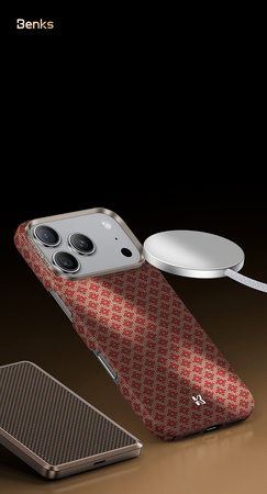 Benks Etui Magnetic Armor Air Armor Grid Kevlar Metal Frame 600D (0069) do Iphone 17 Pro pomarańczowe